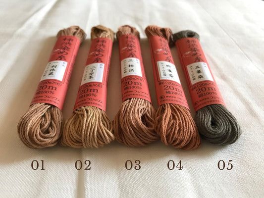 Kakishibu dyed sashiko thread - SASHIKO.LAB