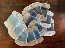 Load image into Gallery viewer, Sashiko thread in 12 shades of indigo blue