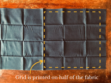 Load image into Gallery viewer, Grid-stenciled sashiko cloth for making hanafukin