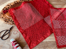 Load image into Gallery viewer, Dot-stenciled sashiko cloth for making hanafukin