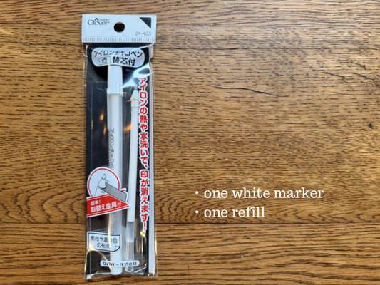 White iron marker for dark fabric