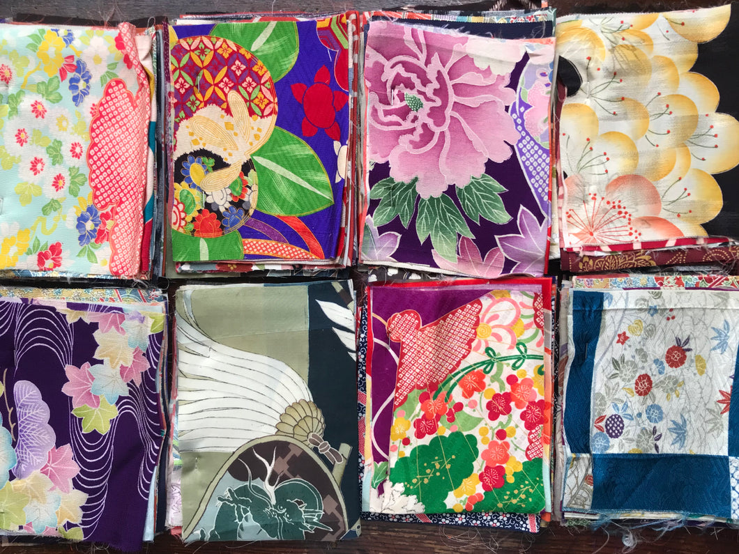 Japanese Vintage Silk Fabric Assorted Pack
